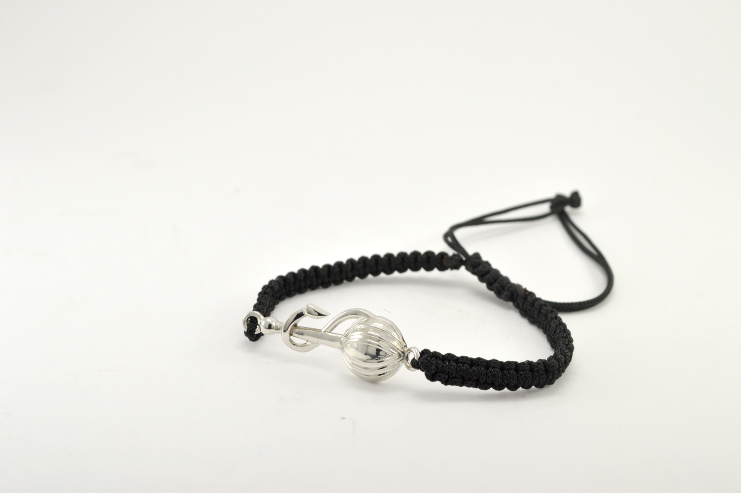 Women - Hanuman Ji Gada Hallmarked 92.5% Silver Bracelet in Black Cotton Thread - Image 5