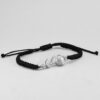 Men - Hanuman Ji Gada Hallmarked 92.5% Silver Bracelet in Black Cotton Thread