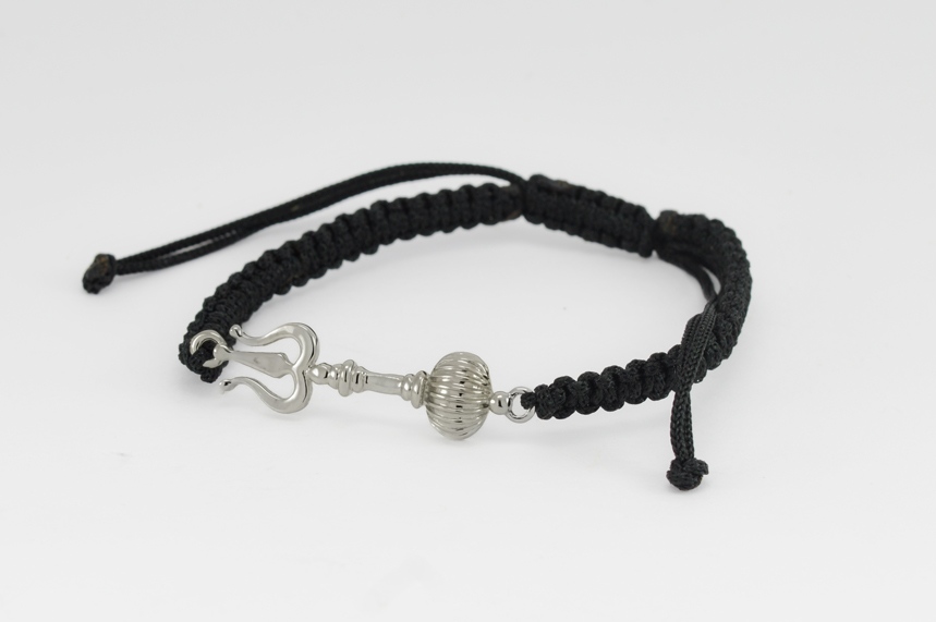 Men - Shiv Hanuman Astra Hallmarked 92.5% Silver Bracelet in Black Cotton Thread - Image 5